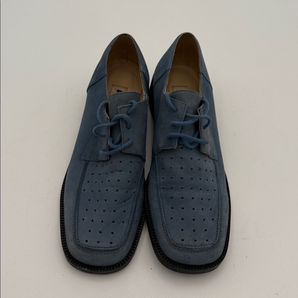 Vintage Diba women Navy Oxfords shoe lace up suede 9.5 Y2K office casual retro - Picture 2 of 11